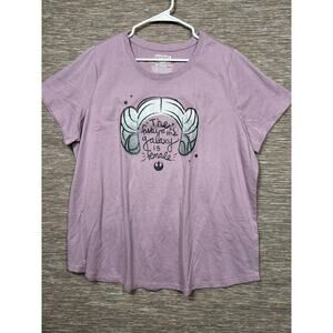 Marvel Star Wars Princess Leia Shirt Womens 2X Purple Future Galaxy Graphic Tee